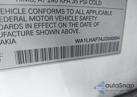 2018 Audi Q7 2.0T Premium из США, поврежденный, VIN WA1LHAF74JD040604